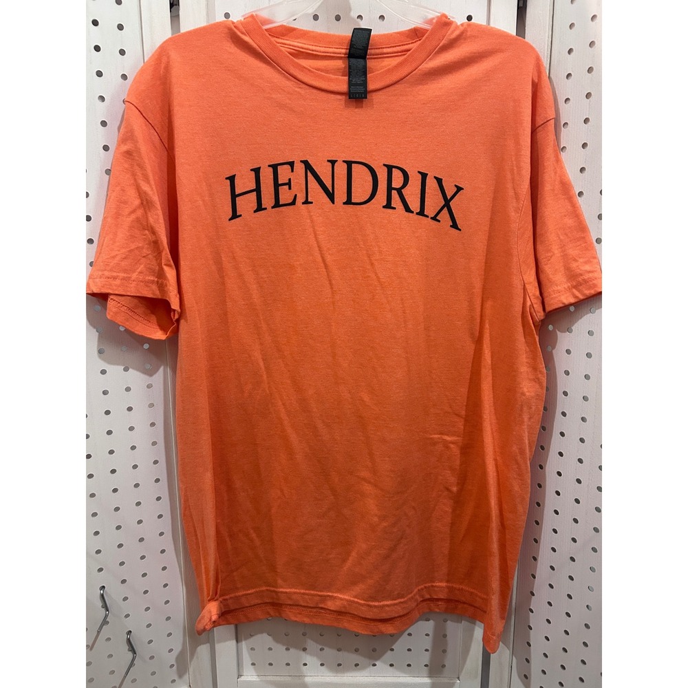 Orange Hendrix Graphic T Shirt Adult Size Large Short Sleeve Casual Tee